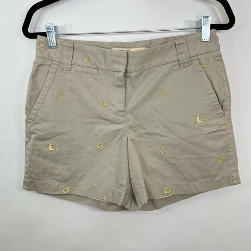 J.Crew Chino Shorts Tan Womens Size 2 Nautical New